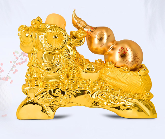 藝術(shù)禮品酒福到財來醬香型白酒【52°1L】