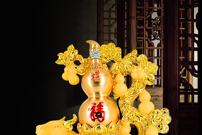 藝術(shù)禮品酒厚德載福醬香型白酒【52°1L】