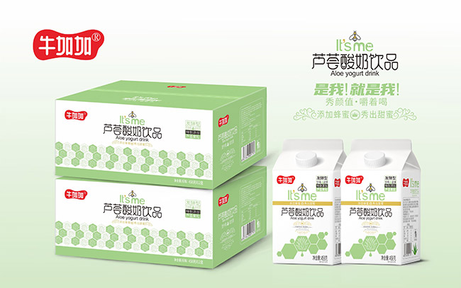 牛加加蘆薈酸奶飲品458克